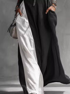 Two-tone sleeveless maxi dress by Plush Fashion Hub featuring a casual, elegant floor-length summer gown with a flowing silhouette.