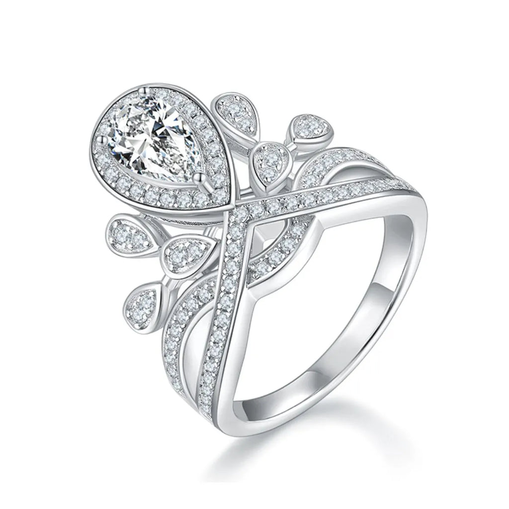Sterling silver ring with 1 carat moissanite gemstone, featuring a sleek, elegant design from Shopimist.