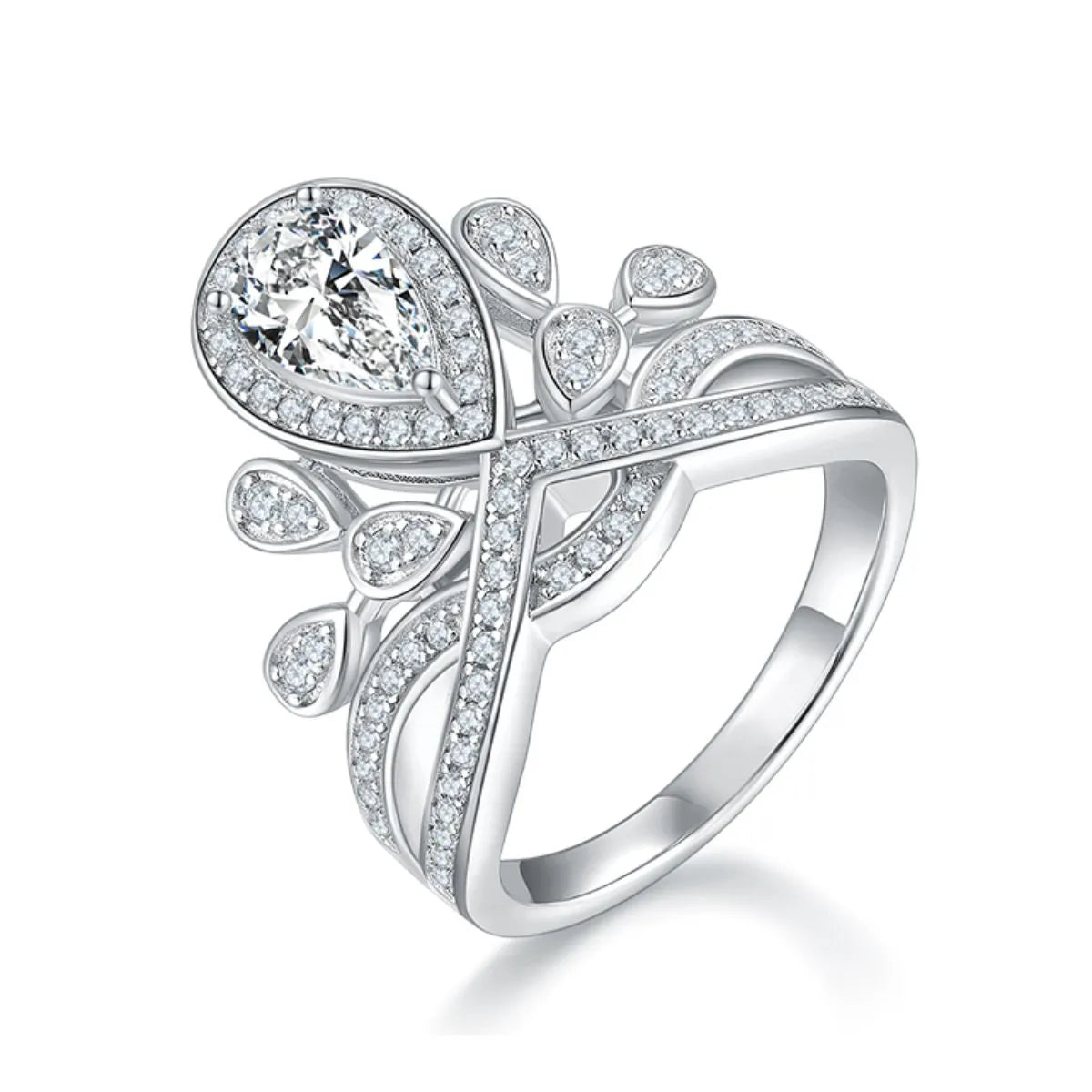 Sterling silver ring with 1 carat moissanite gemstone, featuring a sleek, elegant design from Shopimist.