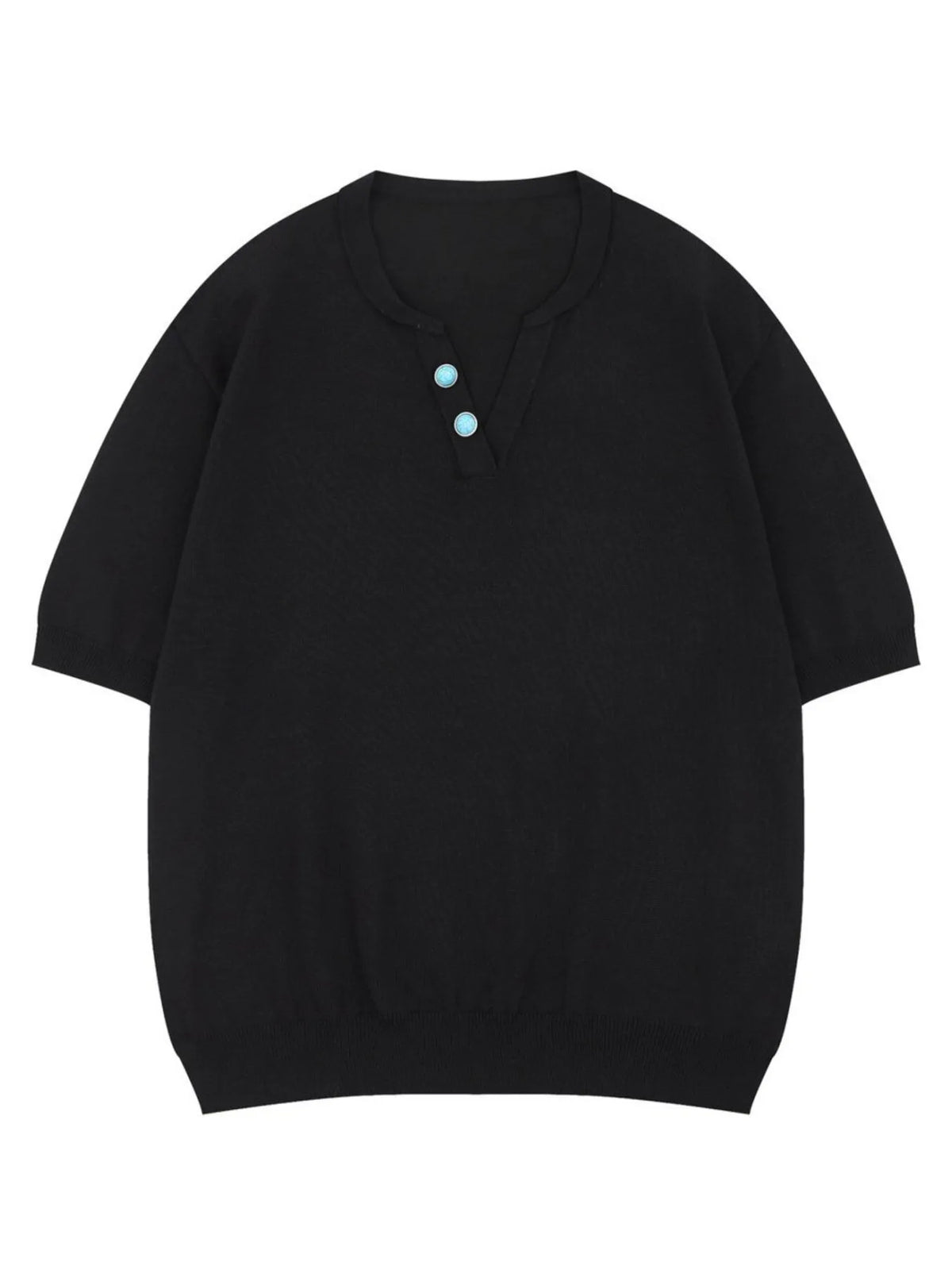 Men's classic short sleeve knit T-shirt by Trendsi, featuring a comfortable fit and simple design in neutral color.