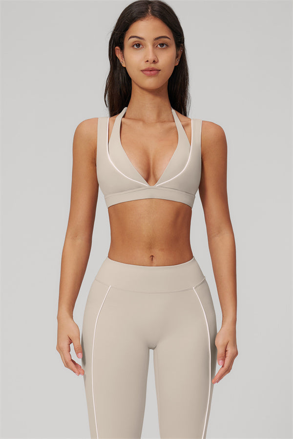 Fitglutes Activewear sports bra and leggings set with contour design, designed for gym workouts and activewear.