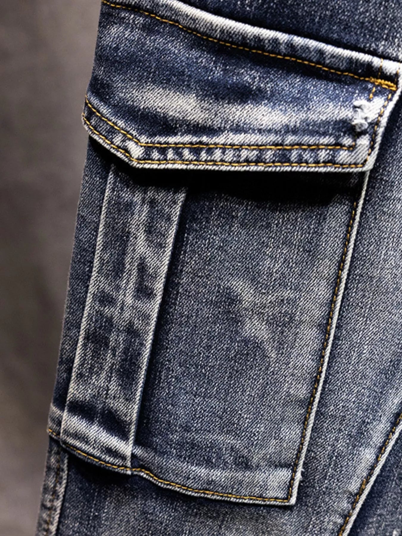 Men's relaxed fit drawstring jeans by Shopimist, plus size denim with comfortable waistband and casual style.