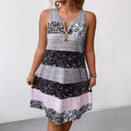 Plus size striped tank top and skirt set by Plush Fashion Hub, casualwear outfit featuring bold horizontal stripes and relaxed fit.