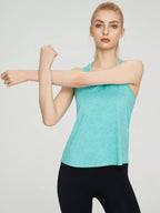 Shopimist breathable quick-drying active tank top shown in black fabric, designed for sports and active wear.