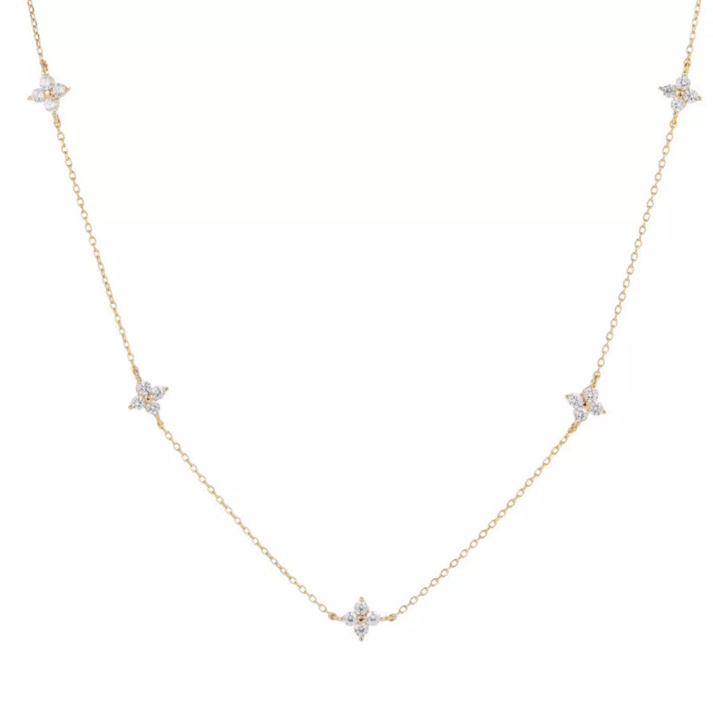 Sterling silver Clover charm necklace from Shopimist featuring a delicate pendant on a fine chain.