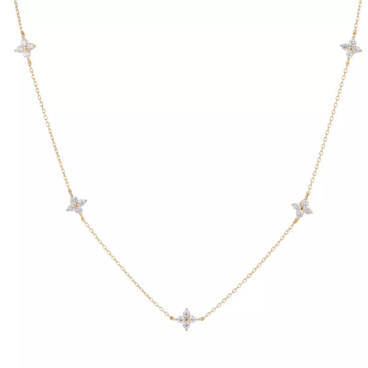 Sterling silver Clover charm necklace from Shopimist featuring a delicate pendant on a fine chain.