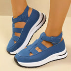 Shopimist cutout round toe platform sandals with chunky heel and open design, perfect for stylish summer footwear.