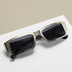 Stylish FitiqueFit metal frame sunglasses with UV protection, featuring dark tinted lenses and sleek design.
