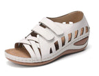 Large size European and American hollow platform Velcro sandals by Plush Fashion Hub with chunky soles and adjustable straps.
