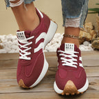Women's round toe lace-up flat sneakers by Plush Fashion Hub featuring comfortable PU leather, casual style, and versatile design