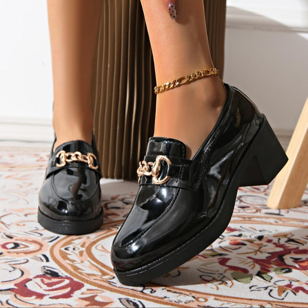 Women's plush fashion hub bowtie round toe low heel pumps in wide size, casual PU shoes with stylish design and comfortable fit