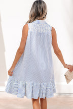 Threaded Pear Noa Stripe Dress, a stylish mini dress featuring bold horizontal stripes and a flattering fit.