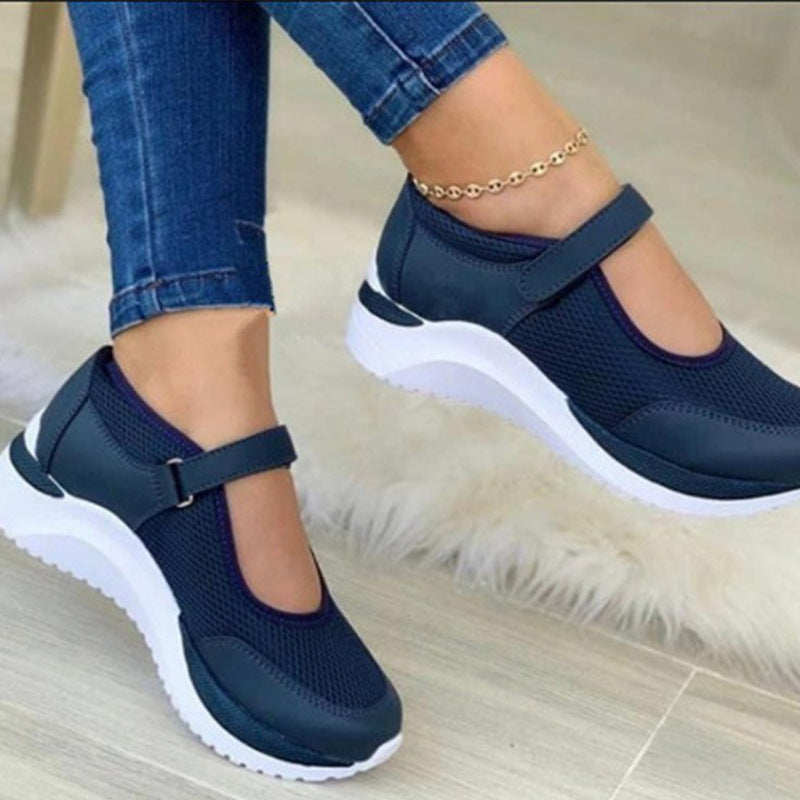 Women's round toe velcro platform sandals by Plush Fashion Hub with adjustable straps and a chunky sole.