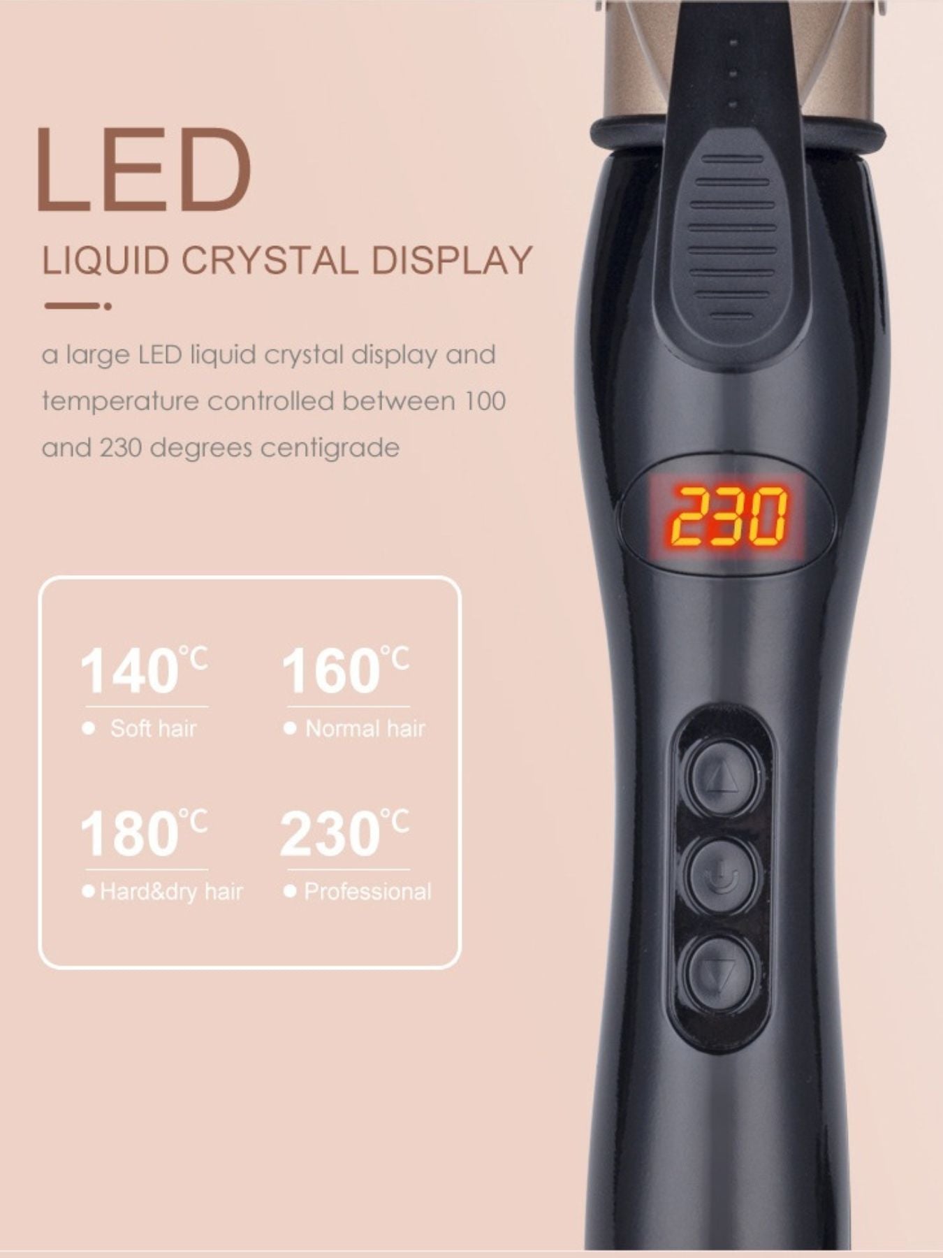 Ceramic curling iron from Trendsi with a professional anti-scald fast heating design for safe hair styling.