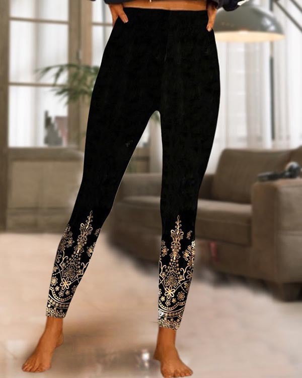 Unisex Hawaiian 3D print leggings from FitiqueFit featuring vibrant tropical floral digital design.