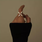 Stainless Steel Crisscross Open Ring