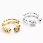 Shopimist zircon double band open ring featuring sparkling zircon stones and sleek silver finish, stylish jewelry accessory.