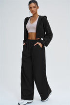 Fitglutes Activewear UV protection crop hoodie with lightweight fabric, designed for workout and casual wear.