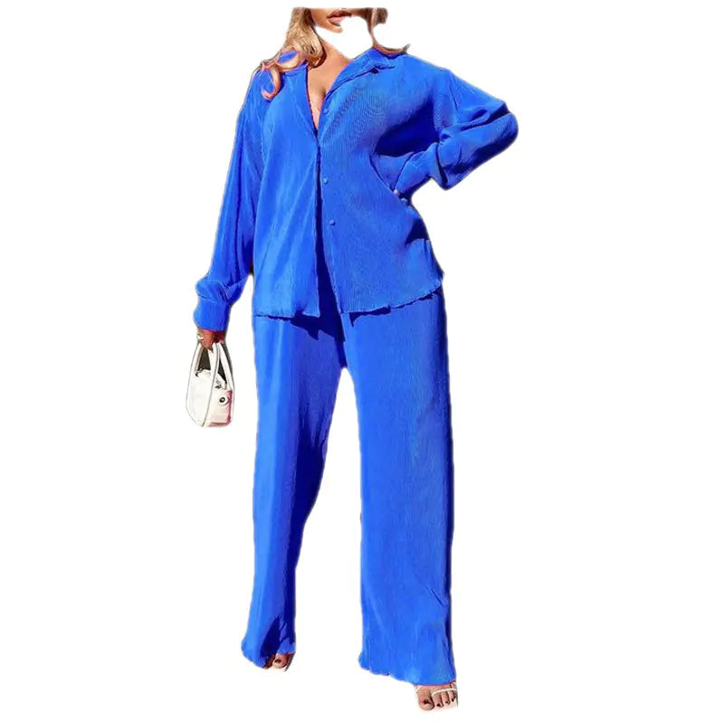 Plus size women's casual outfit set with multi-color top and matching pants from Plush Fashion Hub, stylish and comfortable for everyday wear.