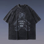 Oversized FitiqueFit hip hop streetwear vintage T-shirt with bear graphic, casual streetwear style, front view showing bold design.