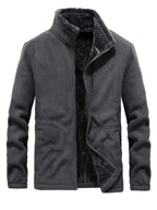 Men's zip-up long sleeve jacket by Shopimist, featuring a sleek design and comfortable fit, shown in a front view.