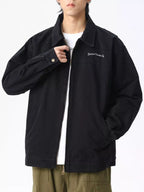 Men's plus size casual zip-up jacket from Shopimist with a front zipper, soft fabric, and comfortable fit.