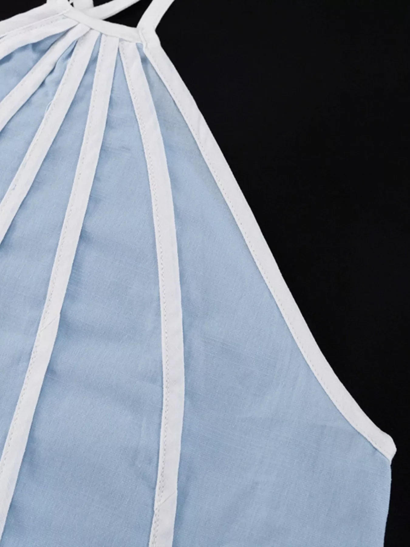 Contrast trim halter neck top and skirt set by Shopimist, featuring stylish design and coordinated fashion for women.