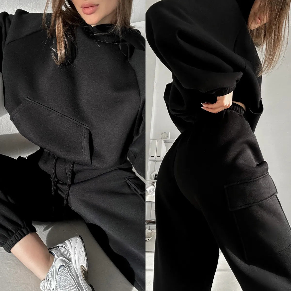 Eprolo women's two-piece hoodie and pants set with matching sweatshirt and trousers in casual clothing style.