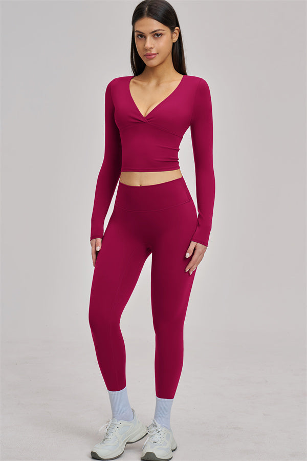 Fitglutes Activewear long sleeve crop top from The Swoon collection, featuring a fitted design and stylish workout-ready style.