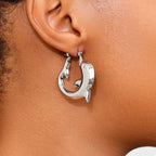 18K gold-plated dolphin hoop earrings with detailed dolphin design, stylish jewelry for women, from Shopimist.