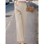 Women’s elegant casual suit pants with pockets from FitiqueFit, featuring a tailored fit and comfortable office-ready design.