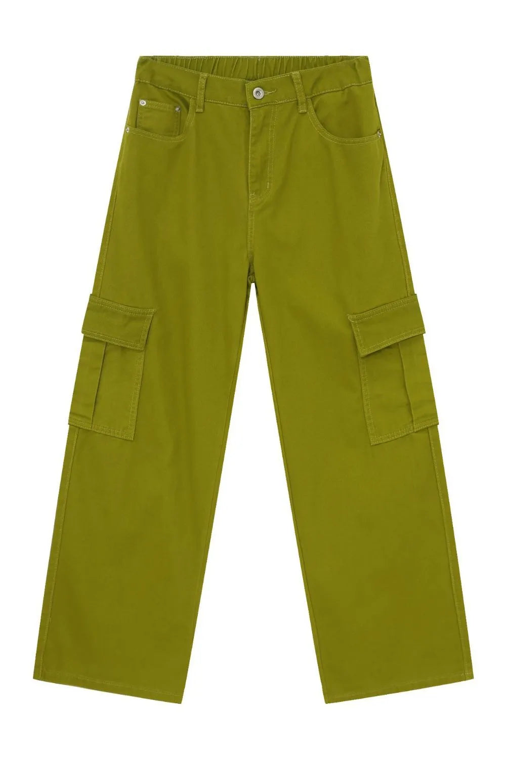 Men's mid-rise jeans with cargo pockets by Trendsi, featuring a classic denim look and functional side pocket details.