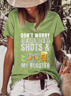 Women’s V-neck printed short sleeve loose T-shirt from Plush Fashion Hub in various colors, featuring a relaxed fit and stylish design.