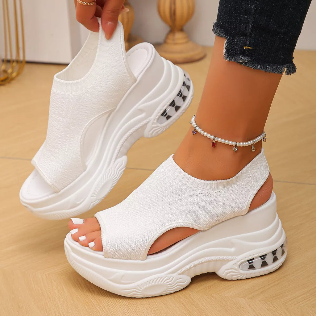 Shopimist peep toe platform sandals featuring a chunky heel and open toe design, perfect for stylish summer footwear.