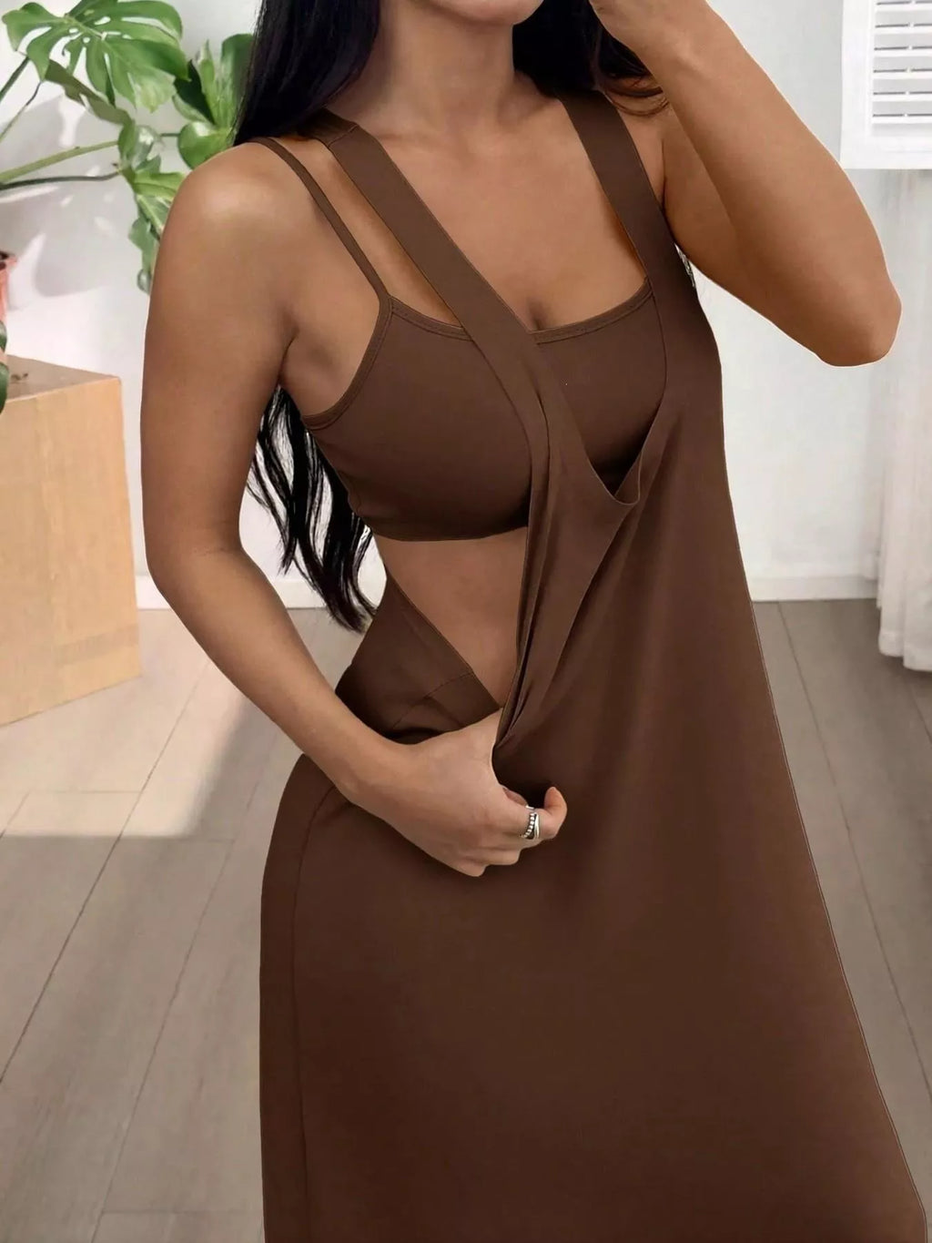 Shopimist scoop neck cami and maxi dress set, two-piece outfit featuring a stylish cami top and flowing maxi skirt.