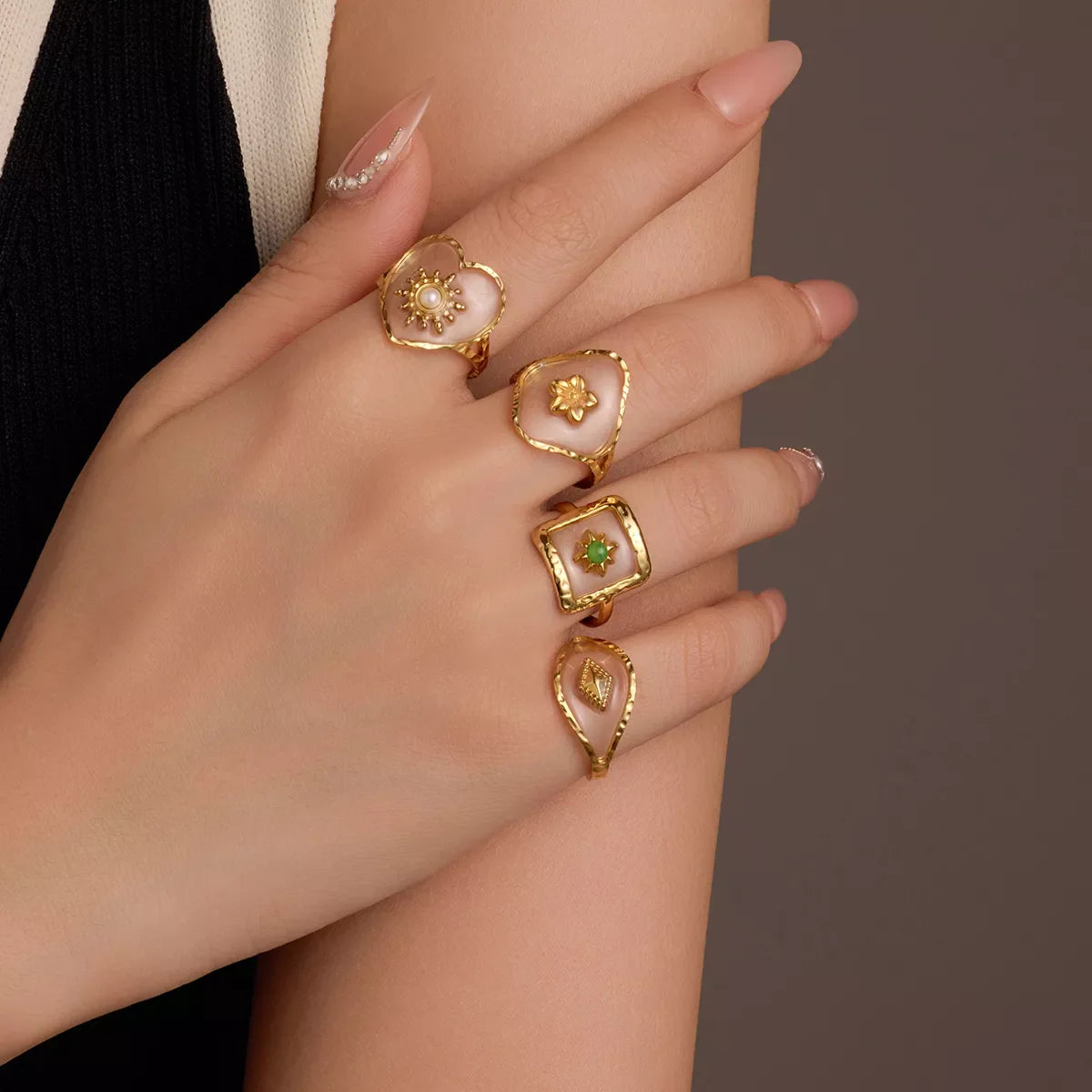 Gold-plated adjustable open ring with a sleek design, perfect for stacking or everyday wear, by Plush Fashion Hub.