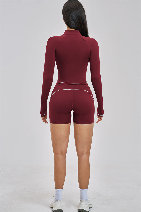 Fitglutes Activewear Unbound Jacket Shorts 2-piece set featuring a stylish jacket and matching shorts for workout and gym activities.