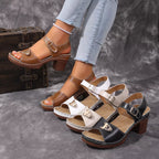 Shopimist open toe block heel sandals featuring stylish design and comfortable chunky heels, perfect for summer outfits.