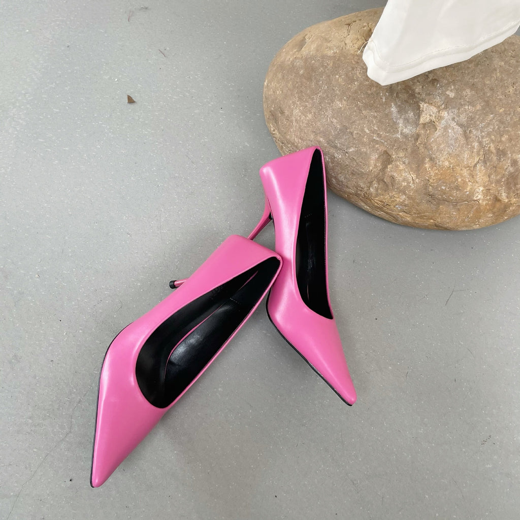 Women's pointed-toe stiletto pumps in premium leather, stylish heel shoes from eprolo, with sleek design and elegant silhouette.