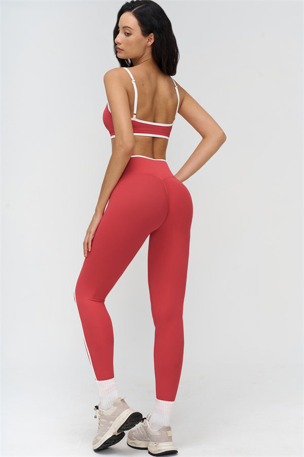 Fitglutes Activewear sports bra and leggings 2-piece set featuring contrasting colors, ideal for gym and workout sessions.