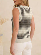 Striped Knit Sweater Vest