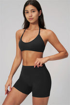 Fitglutes Activewear sports bra and shorts 2-piece set, designed for gym workouts, showing the matching athletic sportswear ensemble.