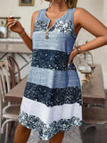 Plus size striped tank top and skirt set by FitiqueFit, casualwear with a relaxed fit and bold striped pattern.