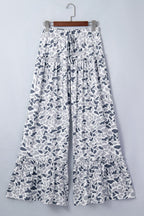 Light beige Hope Wide Leg Casual Pants by Threaded Pear, showing relaxed fit and wide-leg silhouette on a neutral background.