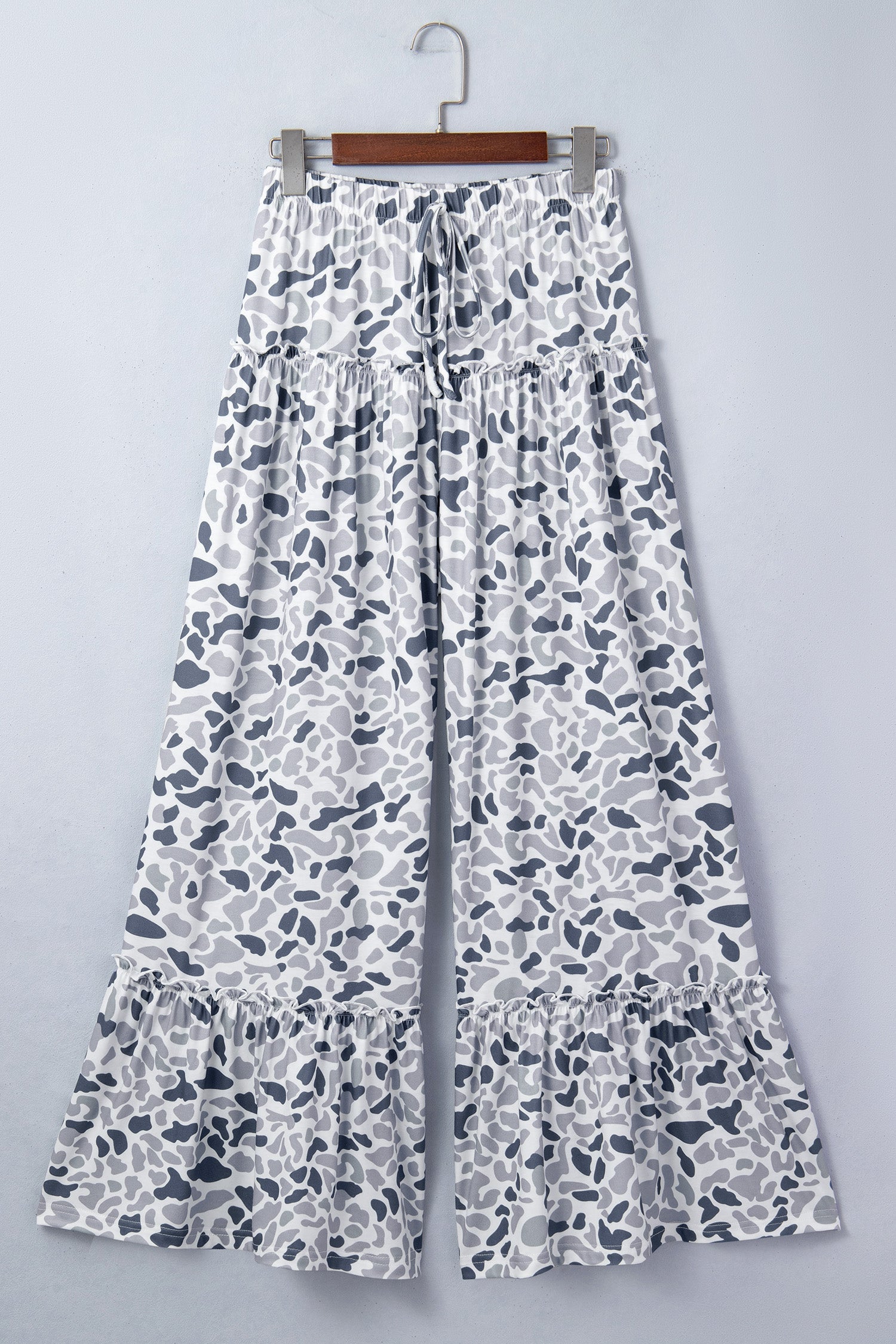 Light beige Hope Wide Leg Casual Pants by Threaded Pear, showing relaxed fit and wide-leg silhouette on a neutral background.