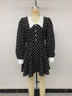 Polka dot Peter Pan collar dress by Shopimist featuring a classic black and white pattern and a flattering fit.