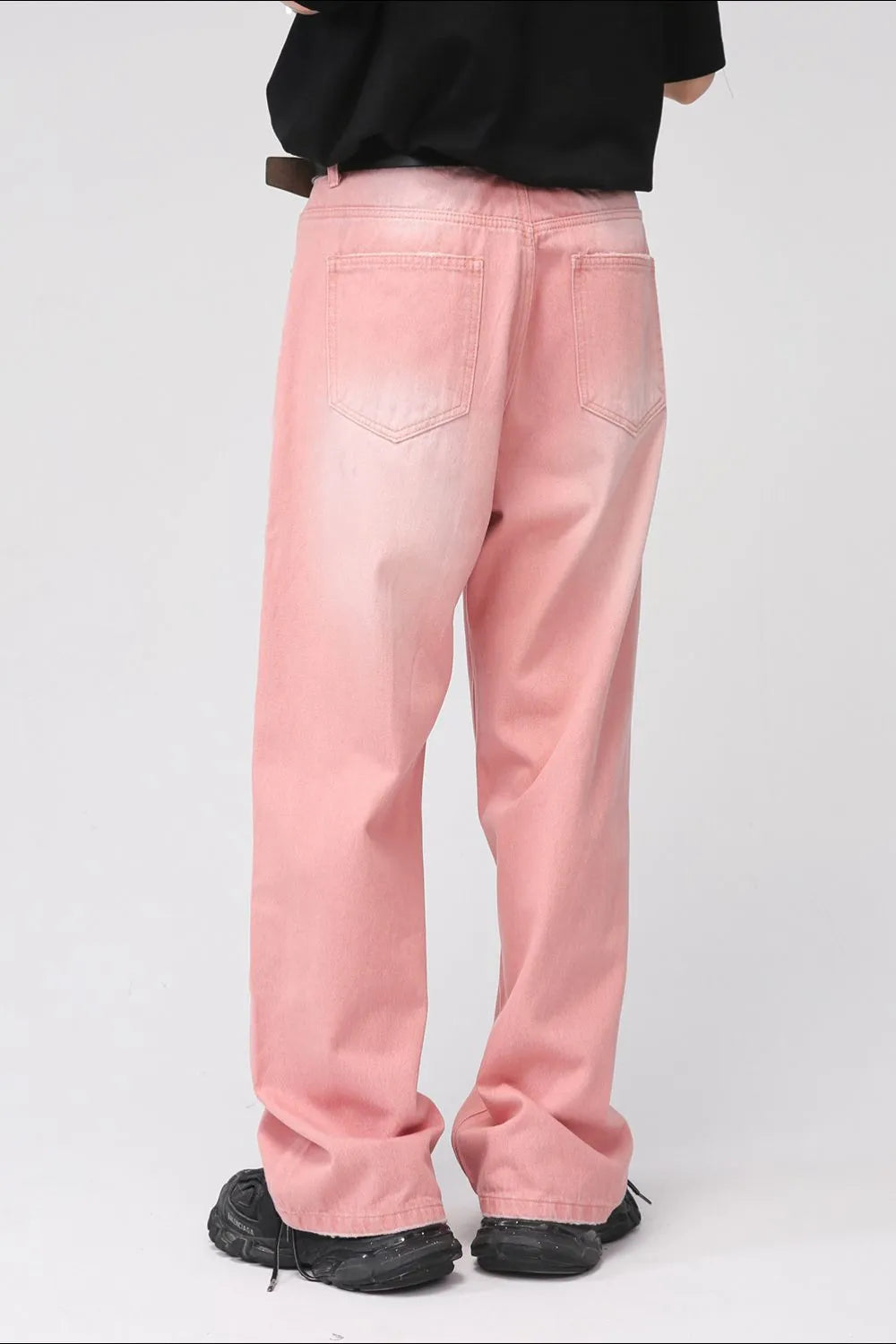 Light blue Plush Fashion Shop pocketed baggy denim jeans with large front and back pockets, relaxed fit, and casual style.
