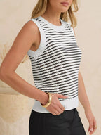 Striped Knit Sweater Vest