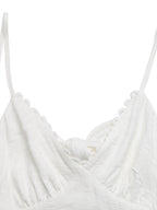 Women's V-neck tiered maxi dress with delicate lace detail from Plush Fashion Hub, featuring flowing fabric and elegant design.