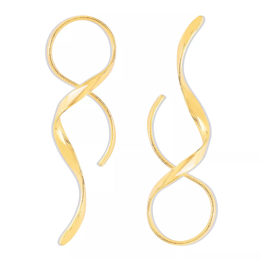 Shopimist alloy spiral drop earrings with sleek, metallic design and elegant spiral shape, perfect for stylish accessories.